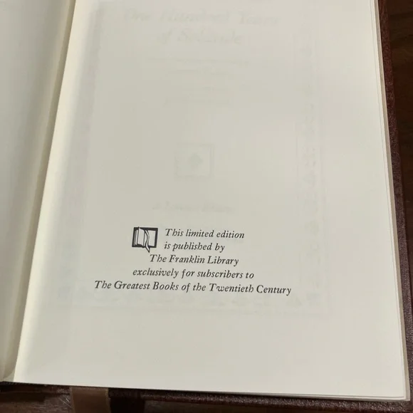 Brown Leather Franklin Library 1981. One Hundred Years of Solitude. - Picture 5 of 6